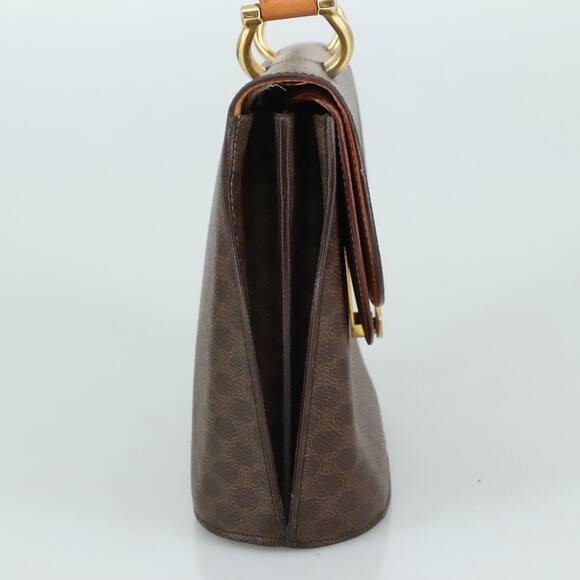 CELINE Macadam Canvas Hand Bag Pvc Leather Brown Gold - Picture 4 of 13